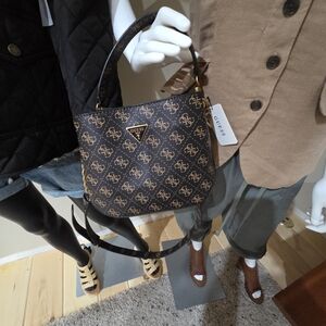 GUESS Brown Logo Alexie Women's Crossbody Bag